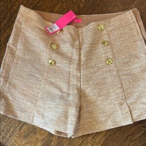 Lilly Pulitzer Gold Button High Waist Shorts